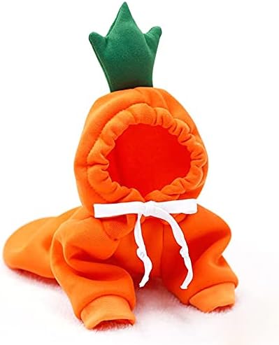 Warm Dog Winter Clothes Cute Fruit Dog Coat Hoodies Fleece Pet Dogs Costume Jacket for French Bulldog Chihuahua Ropa para Perro(Orange,XS)