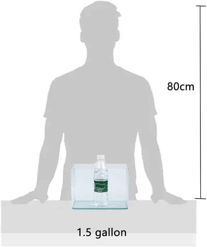 1.5 Gallon Aquarium Fish Tank，Rimless Aquarium Tank，8.7" L × 5.9" W × 6.7" H