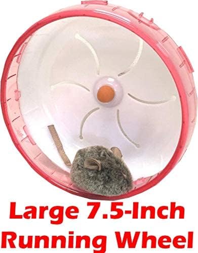 X-Large Acrylic 2-Levels Hamsters Mice Gerbils Deluxe Palace House Habitat Home with Large Running Wheel Water Bottle Tower Food Bowl Hide House Deep Base Ground Expansion Outlets