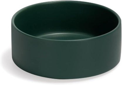 SPUNKYJUNKY 13.5OZ Ceramic Dog and Cat Bowl, Modern Cute Weighted Food Water Bowl for Replacement Green (2 Pack)