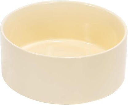 SPUNKYJUNKY 60OZ Ceramic Dog and Cat Bowl, Modern Cute Weighted Food Water Bowl for Replacement Beige (2 Pack)