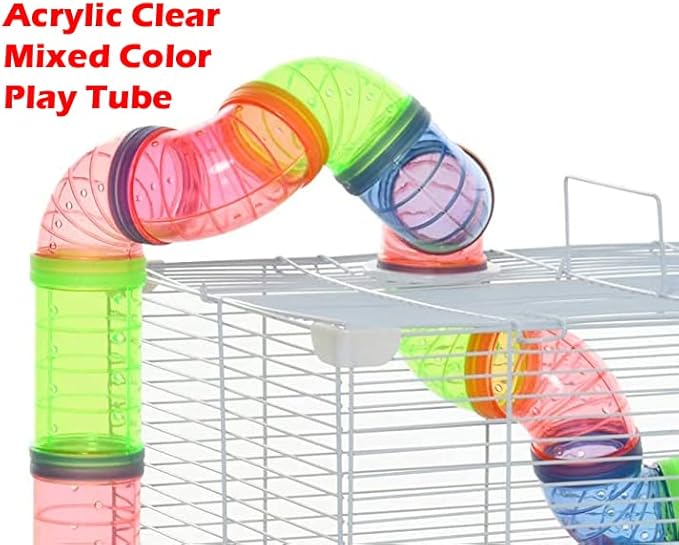 Pink Large 5-Levels Hamster Habitat Rodent Gerbil Mouse Mice Rats Animal Critters Home Cage Includes Complete Set of Accessories
