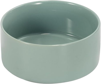 SPUNKYJUNKY 60OZ Ceramic Dog and Cat Bowl, Modern Cute Weighted Food Water Bowl for Replacement Morandi Green (2 Pack)