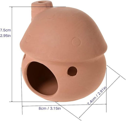 Aquarium Ceramic Mushroom House Decorations, Natural Fish Tank Landscape Frog House for Cichlid Betta Fish Goldfishes Tank Landscape Decoration