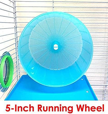 Large Twin Tower Habitat Hamster Home Rodent Gerbil Mouse Mice Rat Wire Animal Cage Long Crossover Tube (18.5" L x 14.5" W x 23" H, White)