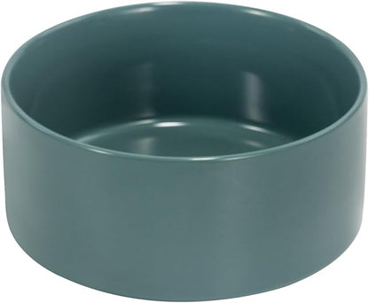 SPUNKYJUNKY 28.7OZ Ceramic Dog and Cat Bowl, Modern Cute Weighted Food Water Bowl for Replacement Light Green (2 Pack)