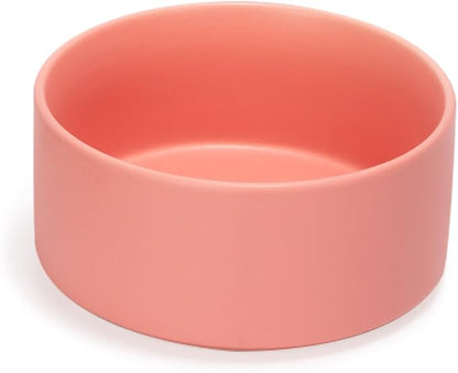 SPUNKYJUNKY 28.7OZ Ceramic Dog and Cat Bowl, Modern Cute Weighted Food Water Bowl for Replacement Pink (1 Pack)