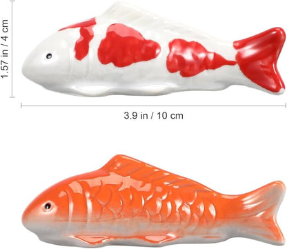 Housoutil 2pcs Ceramic Fish Ornaments Floating Fish Decorations for Aquarium Pond Home Decor