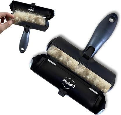 Pet Hair Remover Roller – Reusable Dog & Cat Hair Remover for Furniture, Couch, Bed, Carpet, Car Seats – Portable, Eco-Friendly Pet Hair Cleaner, No Sticky Sheets or Batteries Needed (Black)