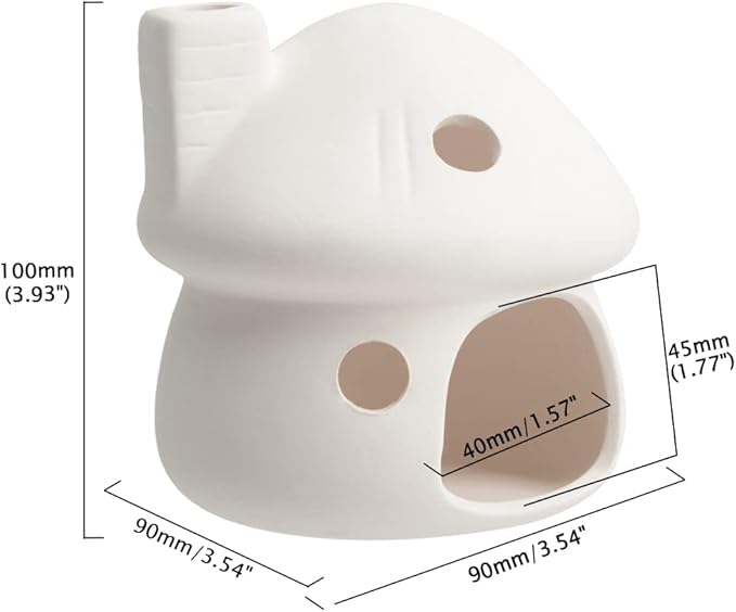 Fish Tank Decor Mushroom House Aquarium Decorations, Betta Bed Fish Tank Caves/Shrimp Cave/Toad House for Shrimp Betta Goldfish and Reptiles Rest Breed Hiding - White