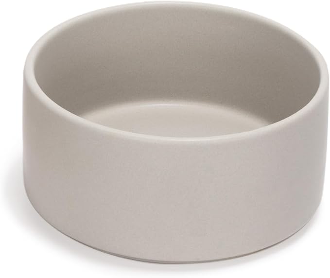 SPUNKYJUNKY 42OZ Ceramic Dog and Cat Bowl, Modern Cute Weighted Food Water Bowl for Replacement Gray (1 Pack)
