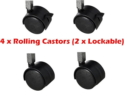 1/2/3-Combo Stacker Center Divided Breeder Breeding Bird Flight Double Rolling Cage for Aviaries Canaries Cockatiels Lovebirds Finches Budgies Small Parrots (Black Vein, One Stacker)