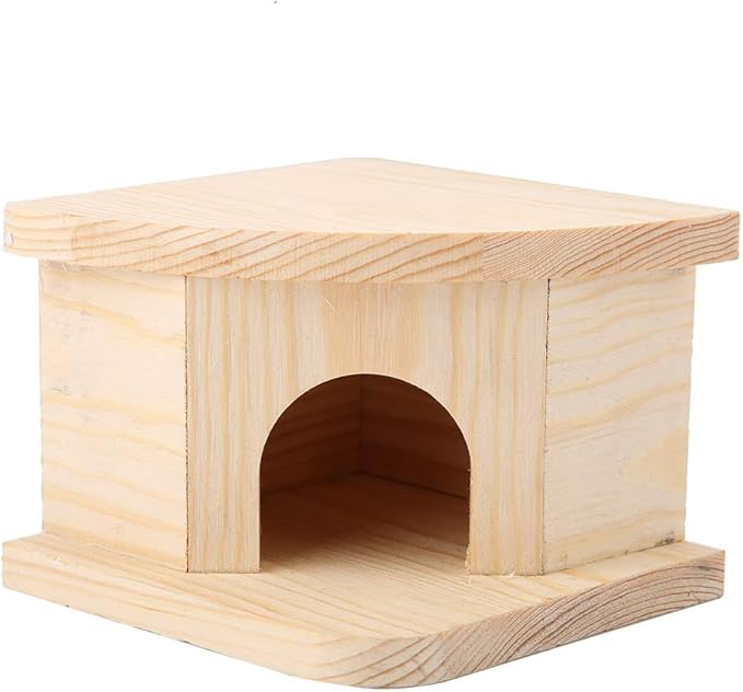 Joyzan Hamster Hideout Wooden House, Chamber Mouse Playing Hiding Chewable Ventilated Hut Pet Woodland Habitats Decor Small Animals Secret Peep Shed Dwarf Syrian Chinchillas Gerbils Hedgehog Rats Mice