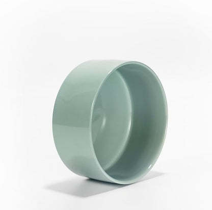 SPUNKYJUNKY 60 OZ Ceramic Dog and Cat Bowl, Modern Cute Weighted Food Water Bowl for Replacement Morandi Green (1 Pack)