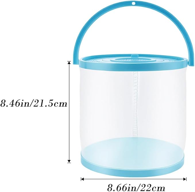Foldable Small Aquarium Portable Fish Tank Transport Container for Catching and Release Critters, Beach, Pool and Lake (Blue)