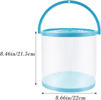 Foldable Small Aquarium Portable Fish Tank Transport Container for Catching and Release Critters, Beach, Pool and Lake (Blue)