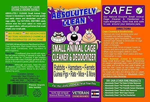 Amazing Small Animal Cage Cleaner, Just Spray/Wipe, Easily Removes Messes & Odors - Hamster Cages, Mice, Rat Cage, Guinea Pig Cage, Rabbit Cage, Ferret Cage, Dog Cage - USA Made - (16 Fl Oz Pack of 6)