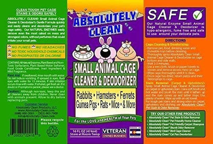 Amazing Small Animal Cage Cleaner, Just Spray/Wipe, Easily Removes Messes & Odors - Hamster Cages, Mice, Rat Cage, Guinea Pig Cage, Rabbit Cage, Ferret Cage, Dog Cage - USA Made - (16 Fl Oz Pack of 6)