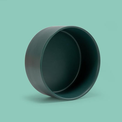 SPUNKYJUNKY 13.5OZ Ceramic Dog and Cat Bowl, Modern Cute Weighted Food Water Bowl for Replacement Green (2 Pack)