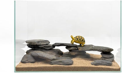 Aquarium Stone Stream Turtle Platform Natural Slate 3-9 inches Turtle Tank Rocks for Aquarium Decoration and Amphibian Habitat (20lb)