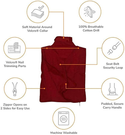 Cozy Comfort Carrier - Large Red Cat Carrier Soft and Pet Carrier for Nail Trimming, Vet Visits, Medication Administration, Dental Care, and Travel