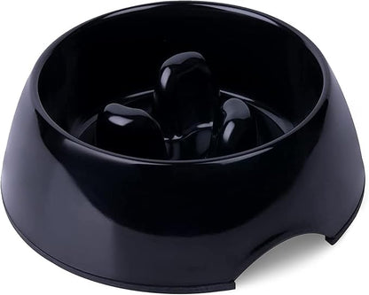 SUPERDESIGN Slow Feeder Dog Bowl Cat Bowl 1 Cup Slow Feeding Dog Bowl for Small Medium Breed Anti Gulping Healthy Eating Interactive Bloat Stop Alternative Non Slip Puzzle Dog Food Bowl, Black