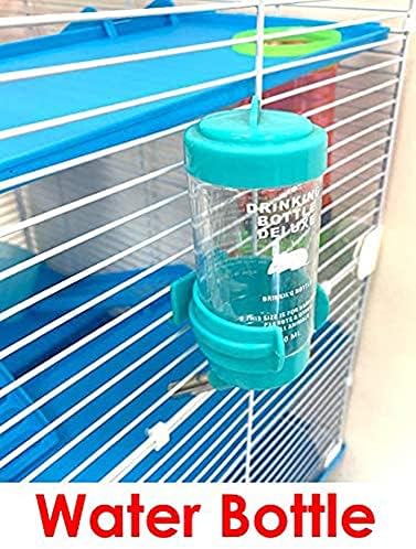 Large Twin Tower Habitat Hamster Home Rodent Gerbil Mouse Mice Rat Wire Animal Cage Long Crossover Tube (18.5" L x 14.5" W x 23" H, White)