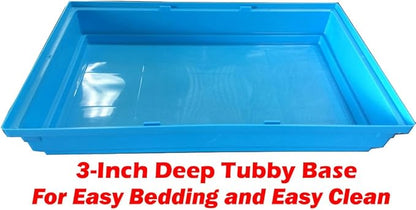 Large 5-Floors Blue Hamster Mansion Habitat Home House Cage Paw Safe Solid Platform with Hide House Running Excerise Wheel Food Bowl Water Bottle Deep Base