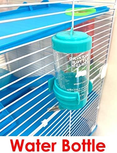 Large Muli-Level Hamster Mansion Mouse Habitat Gerbil Home Mice Rodent Rats Small Animal Critter Home Cage Expandable and Customizable with Hide House Food Dish Running Wheel Water Bottle