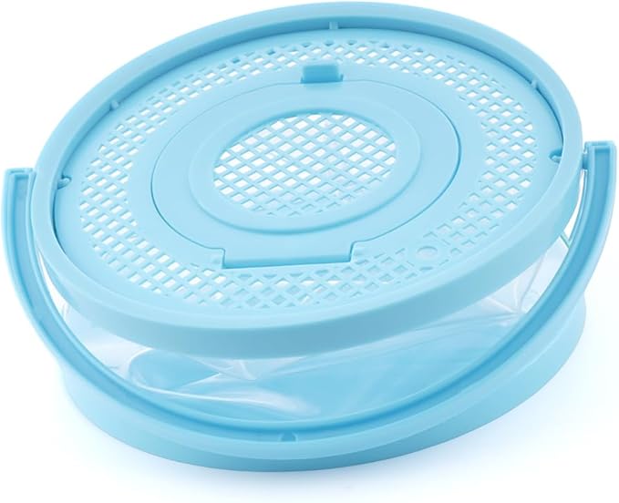 Foldable Small Aquarium Portable Fish Tank Transport Container for Catching and Release Critters, Beach, Pool and Lake (Blue)