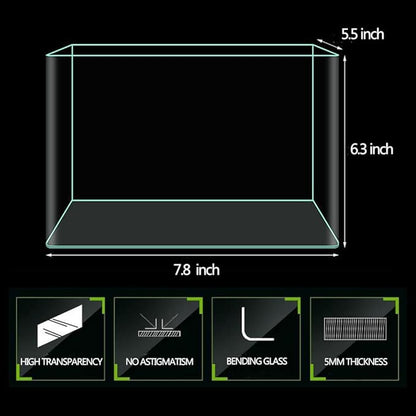 1 Gallon Aquarium Fish Tank，Rimless Aquarium Tank，7.8" L × 6.3" H × 5.5" W