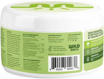 Wild Earth Dog Supplements, Soft Chews for Digestion & Immune Support, with Prebiotics, Probiotics & Enzymes, Veterinarian-Developed, Vegan