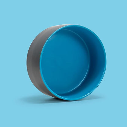 SPUNKYJUNKY 28.7OZ Ceramic Dog and Cat Bowl, Modern Cute Weighted Food Water Bowl for Replacement Blue-Grey (2 Pack)