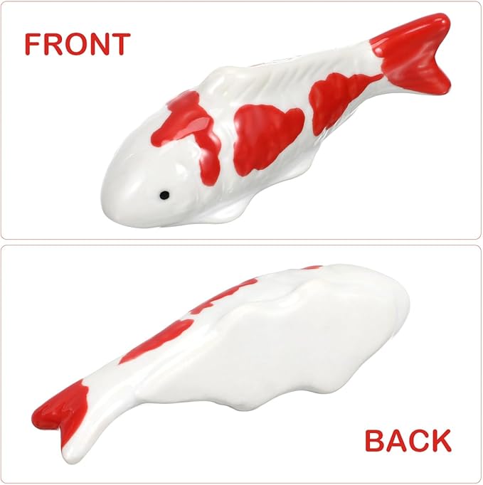 Housoutil 2pcs Ceramic Fish Ornaments Floating Fish Decorations for Aquarium Pond Home Decor