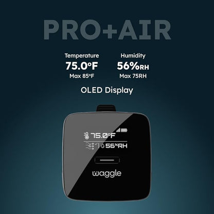 Waggle RV Pet Monitor - Real-time Temperature, Humidity, GPS Geofence Alerts | Air Quality Index | 4G Multi Carrier | Unlimited SMS, Email, App Alerts | RV Power Loss Alerts