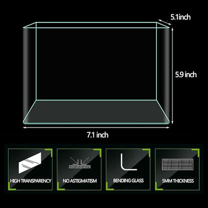 0.9 Gallon Aquarium Fish Tank，Rimless Aquarium Tank，7.1" L × 5.1" W × 5.9" H