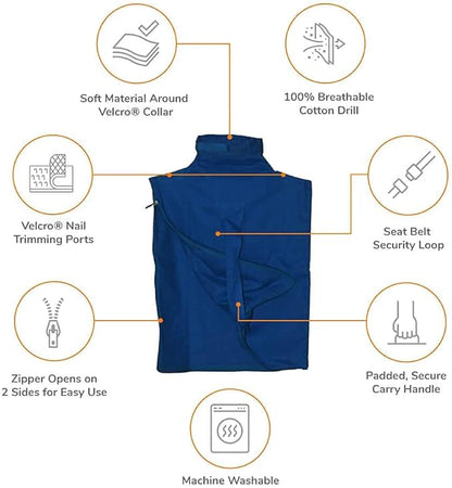 Cozy Comfort Carrier - X-Small Cobalt Blue Cat Carrier Soft for Grooming, Vet Visits, Medication Administration, Dental Care, Nail Trimming, and Car Travel