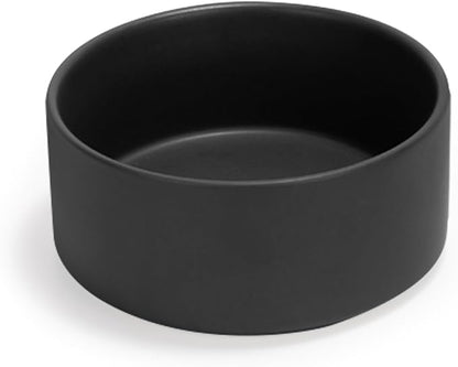 SPUNKYJUNKY 28.7OZ Ceramic Dog and Cat Bowl, Modern Cute Weighted Food Water Bowl for Replacement Black (1 Pack)