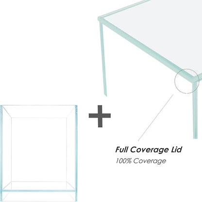 Nano Tall Rimless Aquarium Low Iron Frameless Fish Tank, Extra Clear with Floating Air Style, for Aquariums or Terrariums