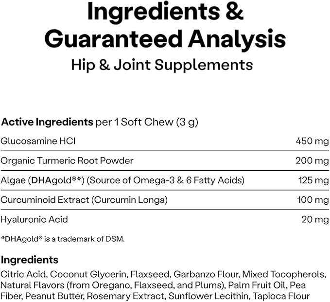 Wild Earth Dog Supplements, Soft Chews for Hip & Joint Support, with Omega 3 Fatty Acids & Anti-inflammatory Turmeric, Veterinarian-Developed, Vegan