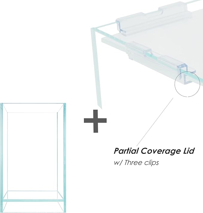 Nano Tall Rimless Aquarium Low Iron Frameless Fish Tank, Extra Clear with Floating Air Style, for Aquariums or Terrariums