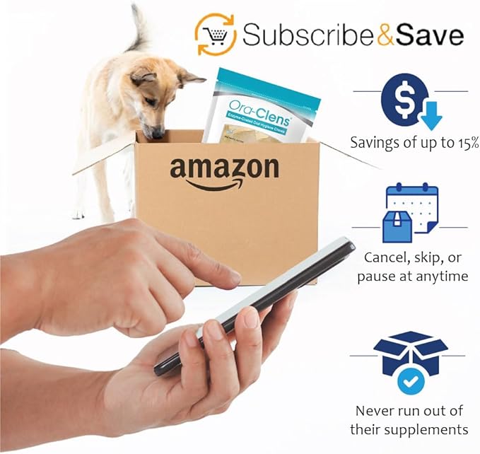 Oral Hygiene Chews for Large Dogs-Enzymatic Dental Treats for Daily Oral Care, Cleans Teeth and Freshens Breath, Reduces Plaque, Bacteria and Tartar Build Up Without Brushing-30 Chews