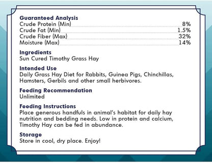Grandpa's Best Timothy Hay Mini Bale, 10 Lbs (Packaging may vary),Brown