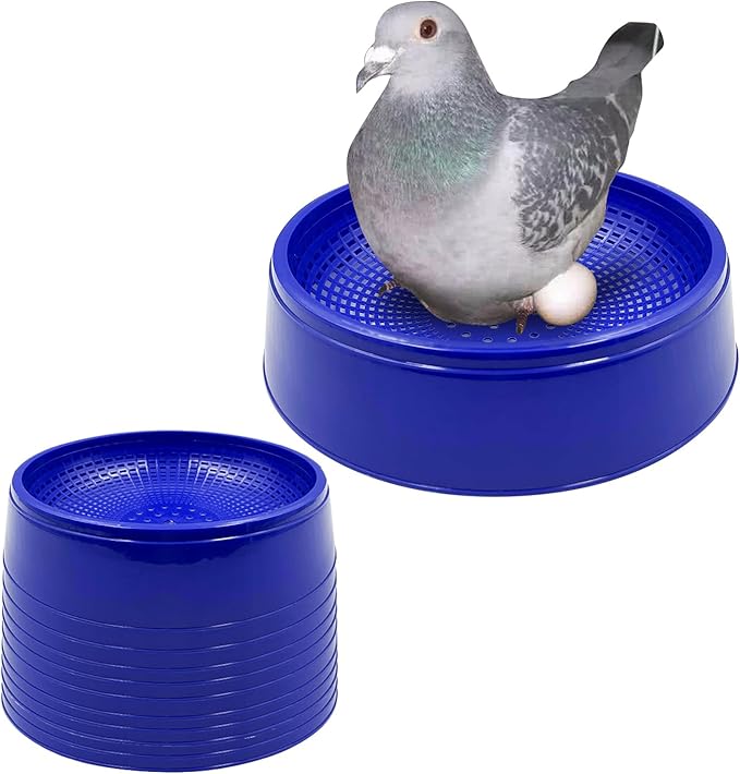 10PCS Pigeon Nest Bowl, Plastic Racing Pigeon Breeding Hatching Nest Box Egg Basin for Quails Doves and Small Birds,Pet Cage Supplies