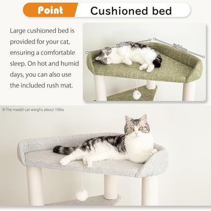 Cat Tree for Indoor Cats, 53” Tall Modern Cat Tower with Acrylic Bowl Bed & Multi-Level Platforms, Stable Cat Condo for Large Cats (Light Gray)