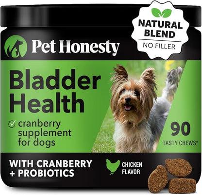 Bladder Health Cranberry Supplement for Dogs – Kidney Support for Dogs, Cranberry & D-Mannose for Dog Urinary Tract Health, Dog Urine & Bladder Support (Chicken)