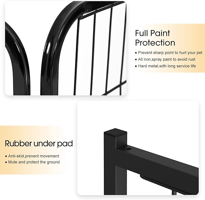 BestPet | Dog Playpen | 24 Inch, 32 Panels | Heavy Duty Metal Pet Exercise Pen | Indoor Outdoor Fence Panels | Rust-Resistant, Removable, Tool-Free Setup | Anti-Skid, Expandable Design