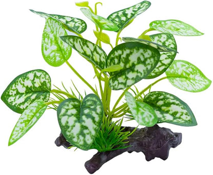 Reptile Artificial Plants, Terrarium Plants Decorations Supplies, Amphibian Habitat Hideout Tank Accessories, Rainforest Ground Plant