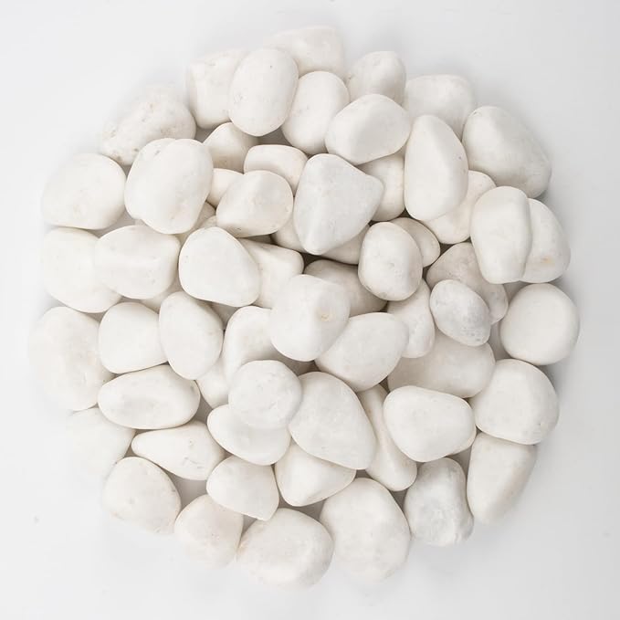 10lbs White River Rocks, Polished Pebbles for Plants, Garden, 1-2 Inch Decorative Stones, Ideal for Fish Tanks, Vases, Crafting, and Landscaping (Weight : 10 LB, Pure White)