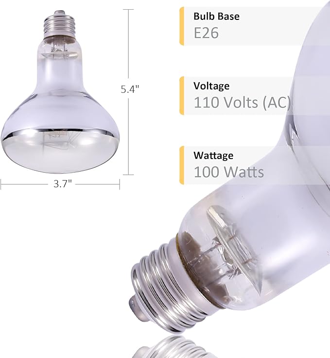 100W UVA UVB Reptile Light, Full Spectrum Reptile Heat Lamp Basking Bulb for Bearded Dragon, UVB Bulb Heat Light for Reptiles & Amphibians